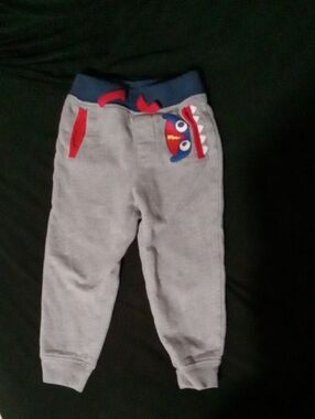 wonder nation Gray Jogger Pants with Red Monster Accents